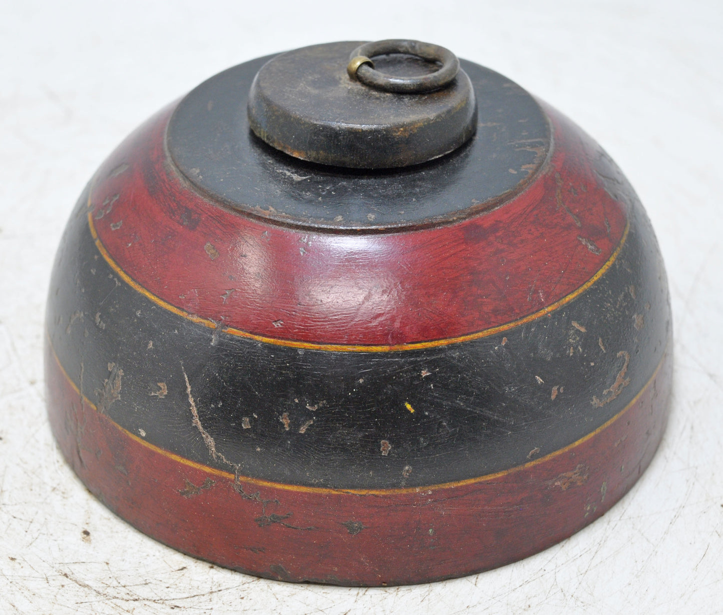 Vintage Wooden Round Tobacco Opium Box Original Old Hand Carved