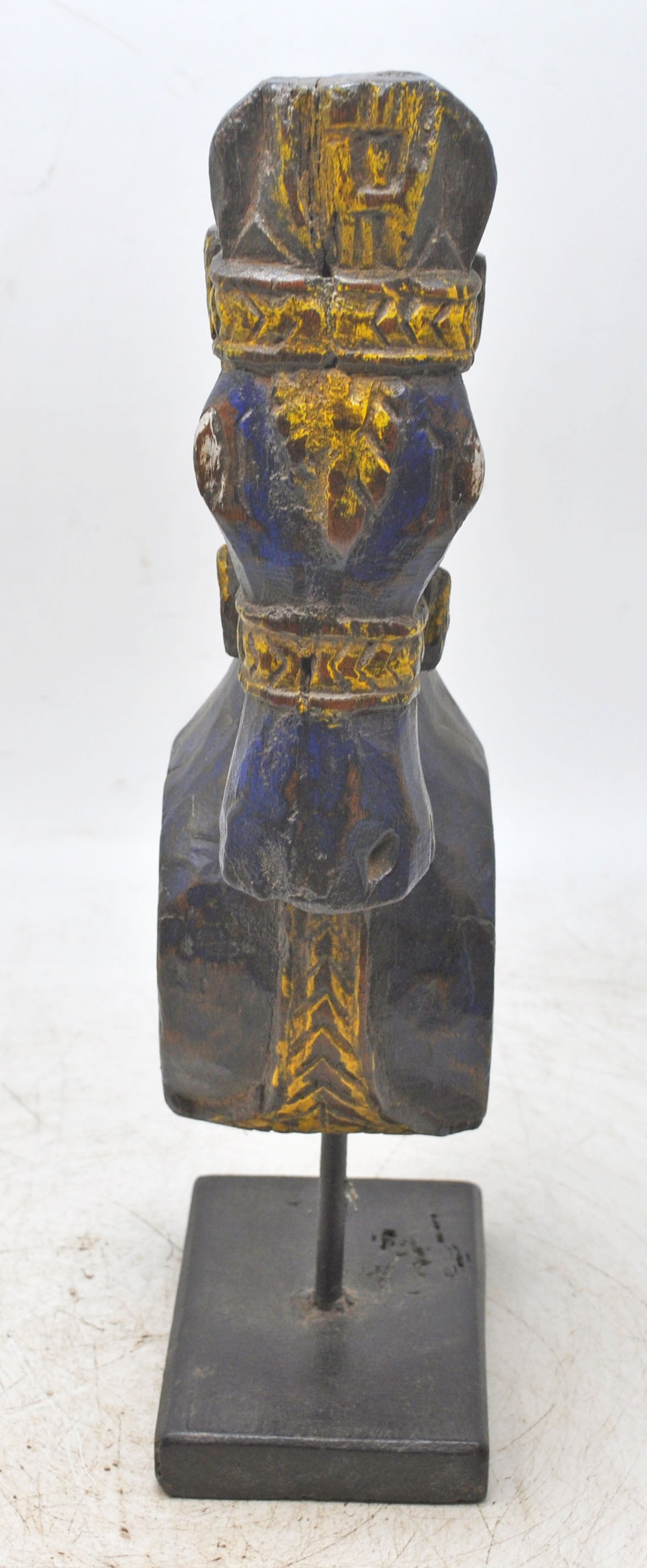 Antique Wooden Horse Head Bust Figurine Original Old Hand Carved