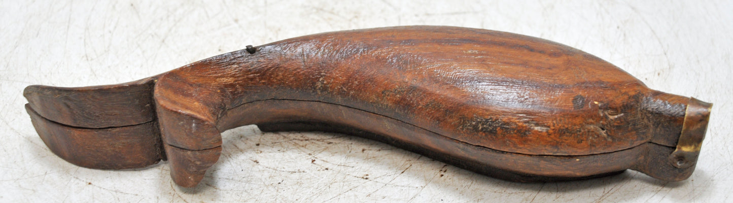 Antique Wooden Kum Kum Powder Tika Box Original Old Hand Carved