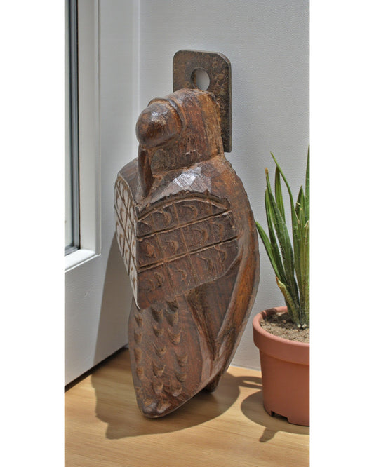 Antique Wooden Peacock Bird Figurine Original Old Fine Hand Carved