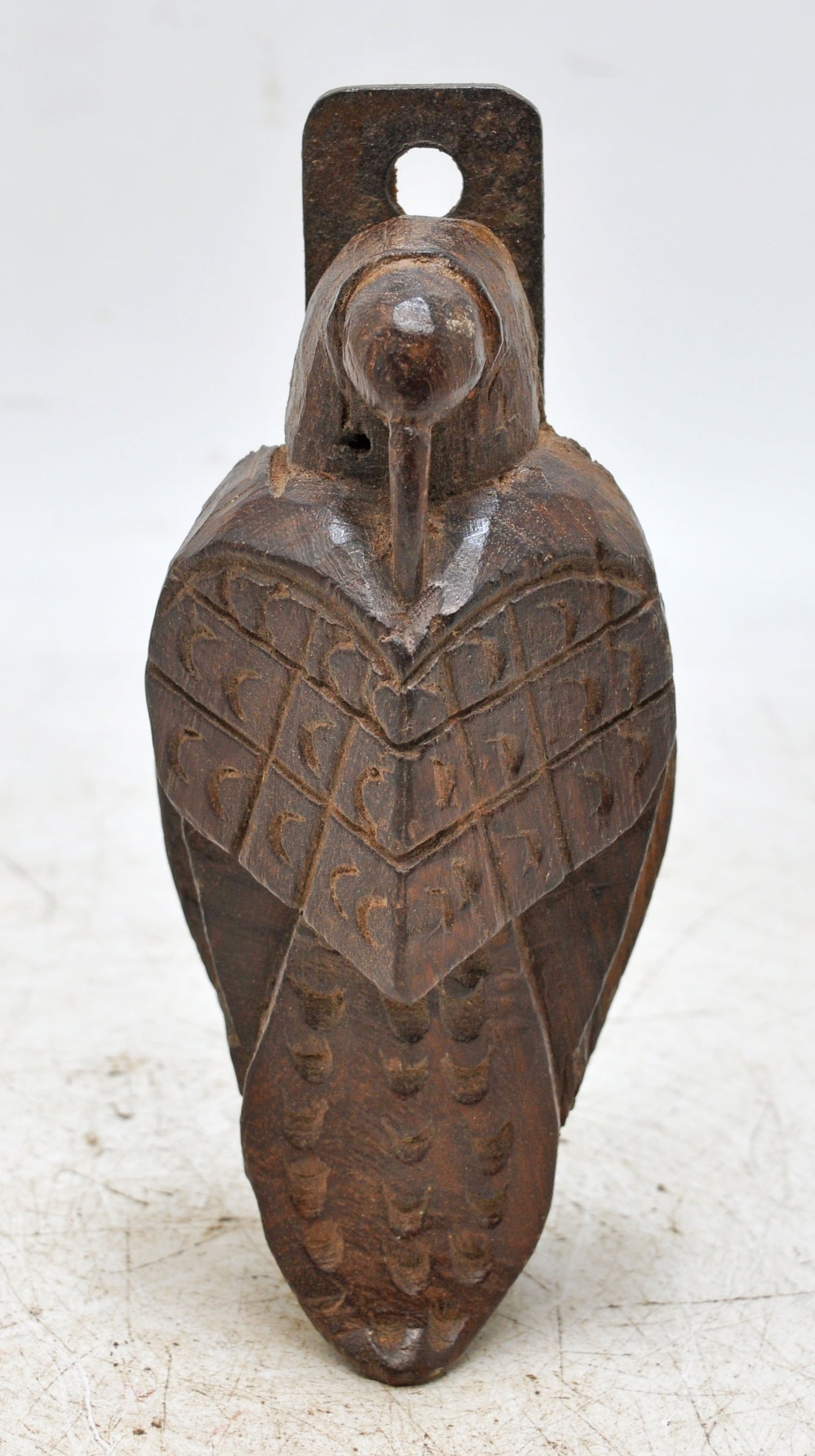 Antique Wooden Peacock Bird Figurine Original Old Fine Hand Carved