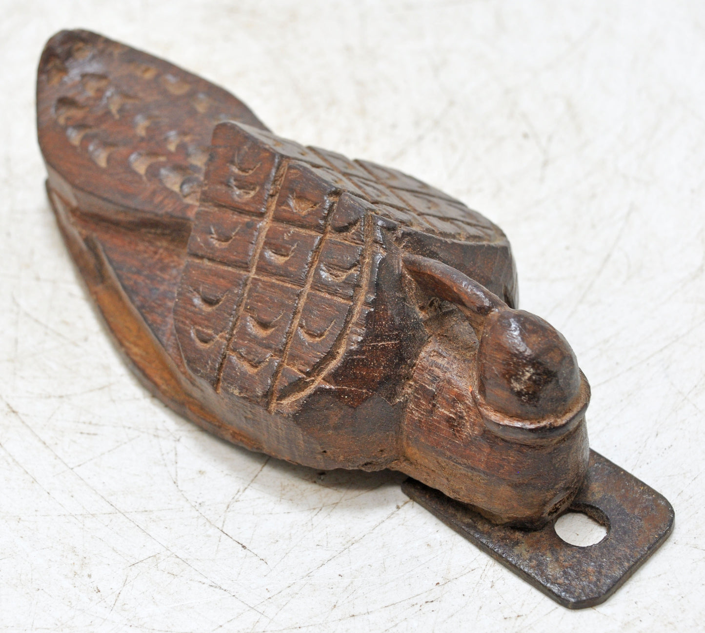 Antique Wooden Peacock Bird Figurine Original Old Fine Hand Carved