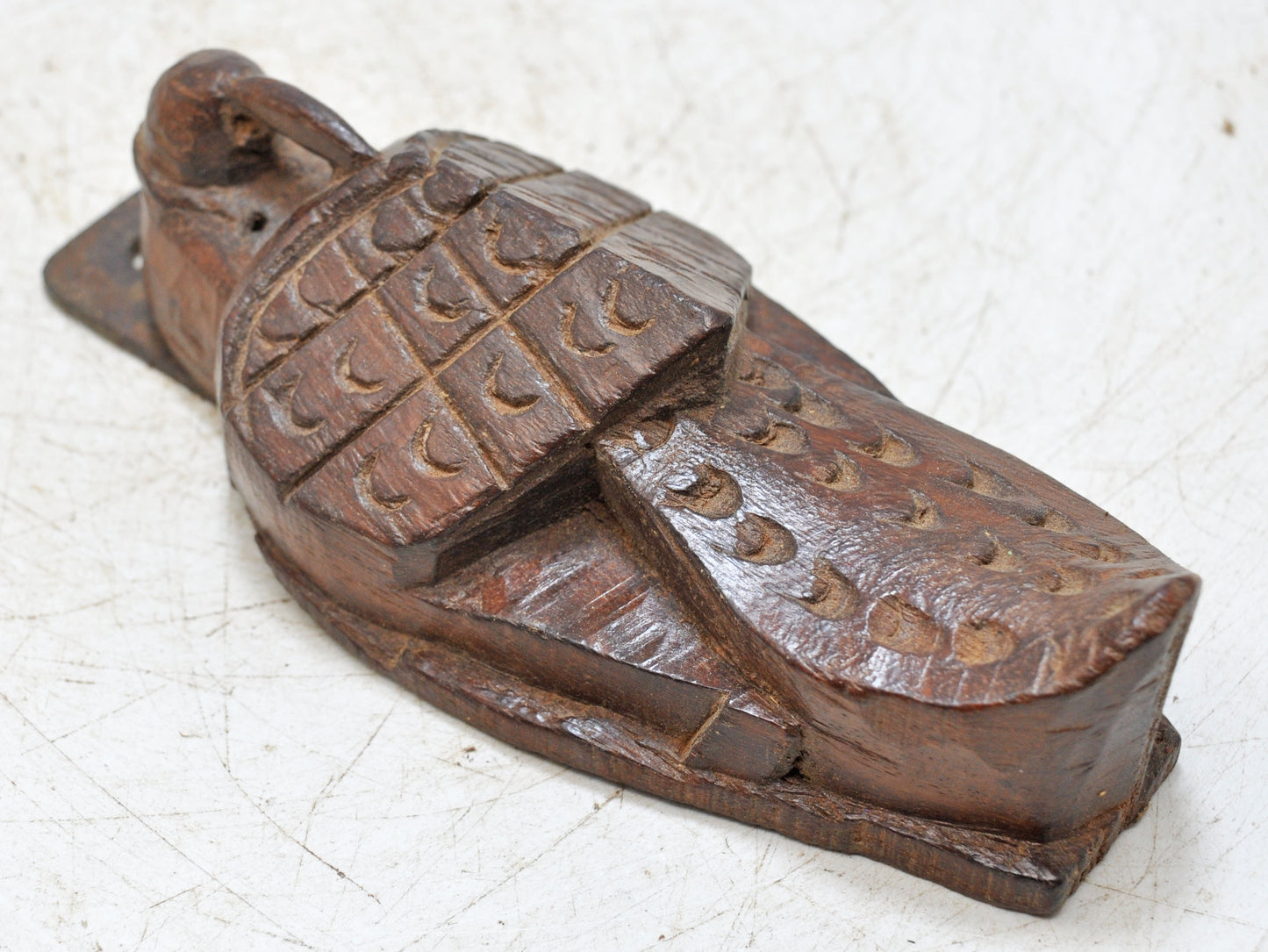 Antique Wooden Peacock Bird Figurine Original Old Fine Hand Carved