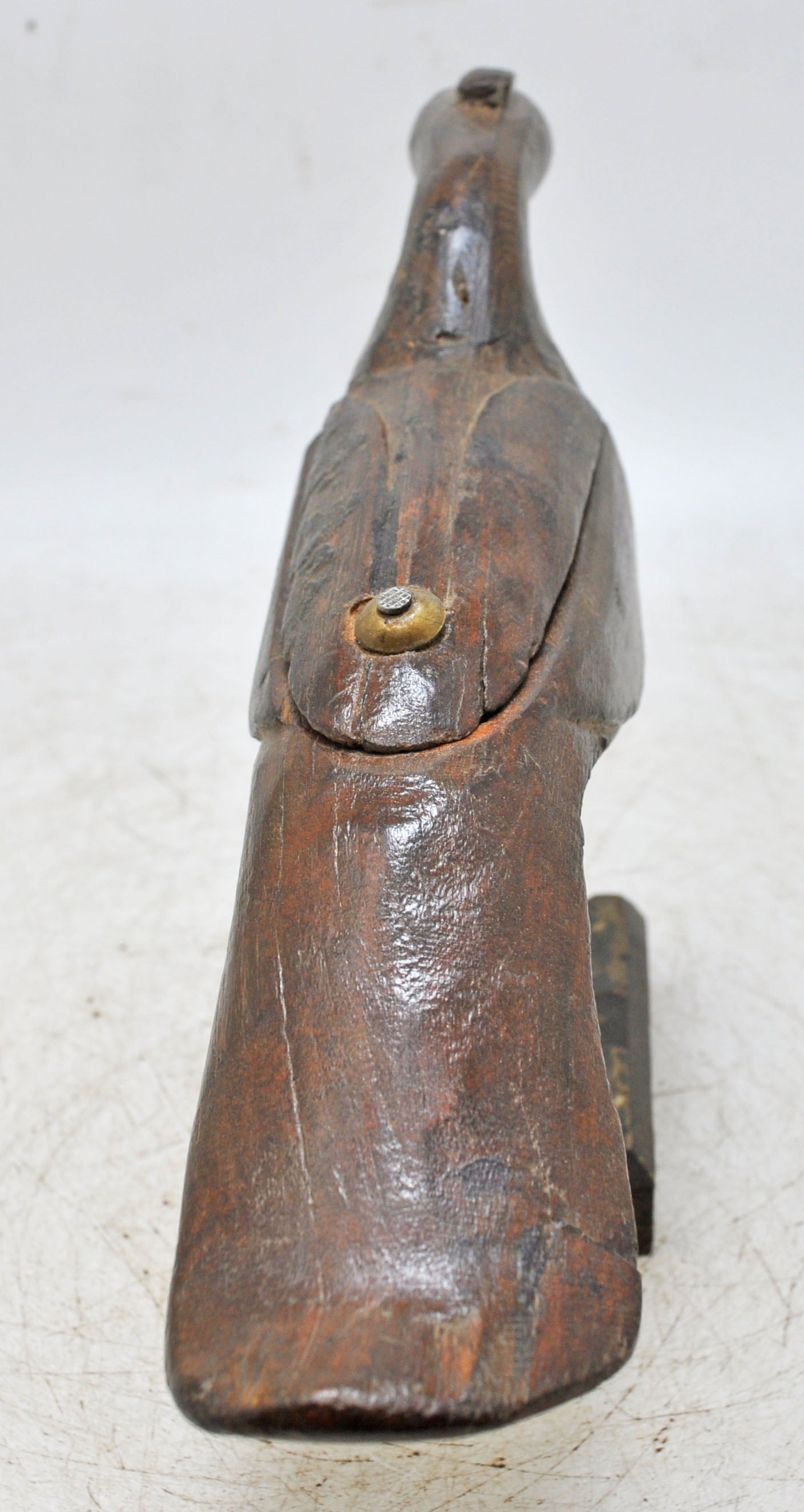 Antique Wooden Peacock Bird Figurine Spice Box Original Old Hand Carved