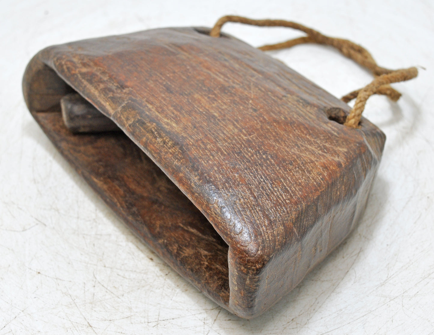 Antique Wooden Animals Cow Bell Original Old Hand Carved