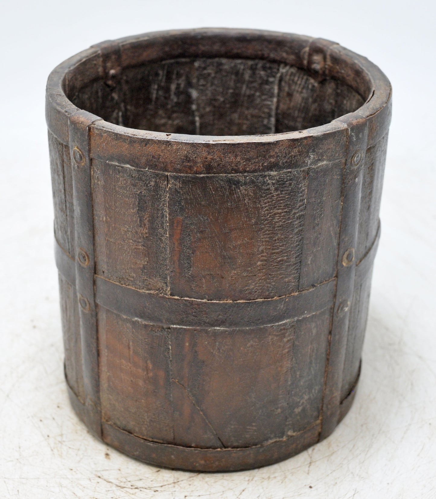 Vintage Wooden Grain Measurement Paili Pot Original Old Hand Crafted