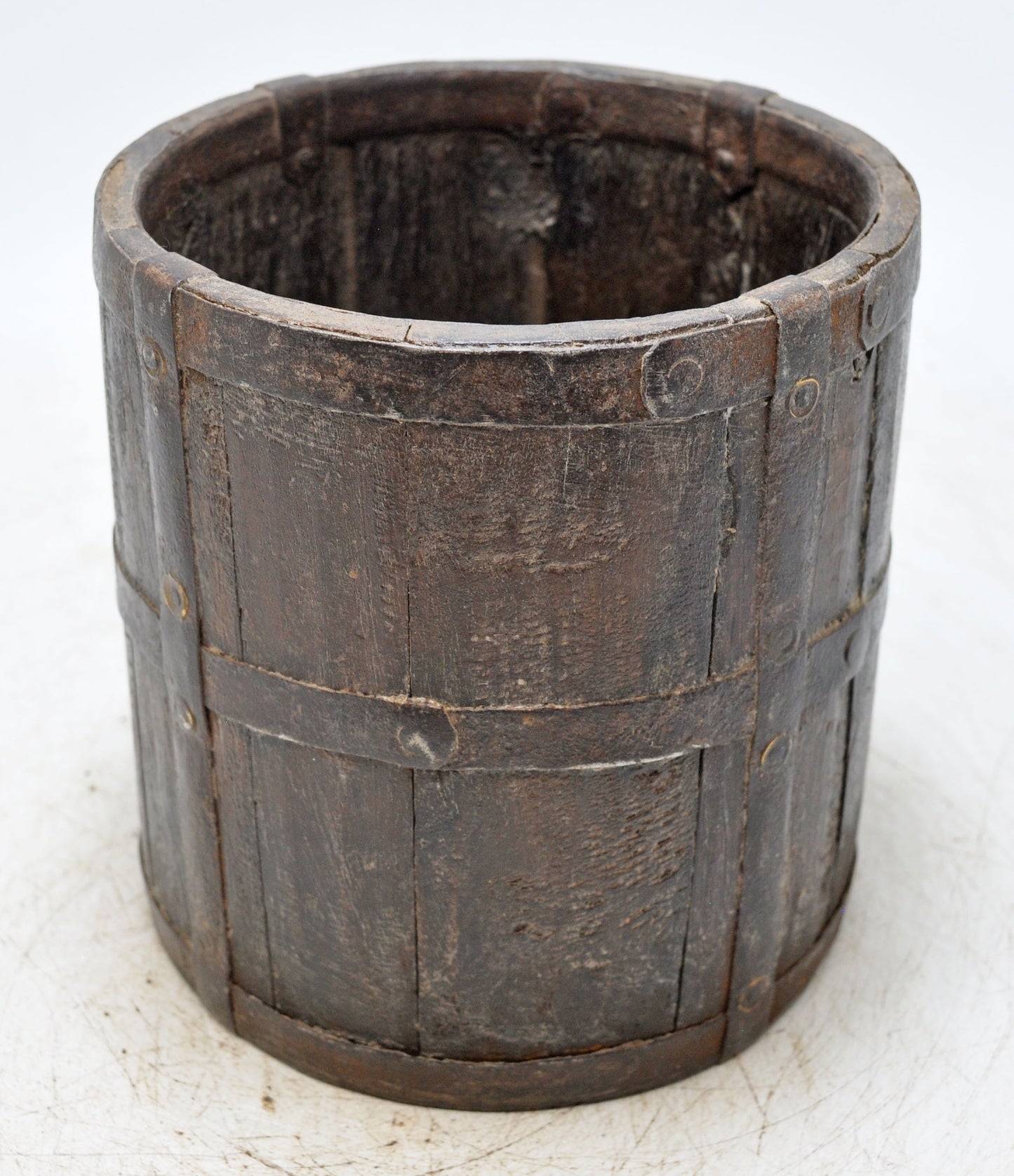 Vintage Wooden Grain Measurement Paili Pot Original Old Hand Crafted