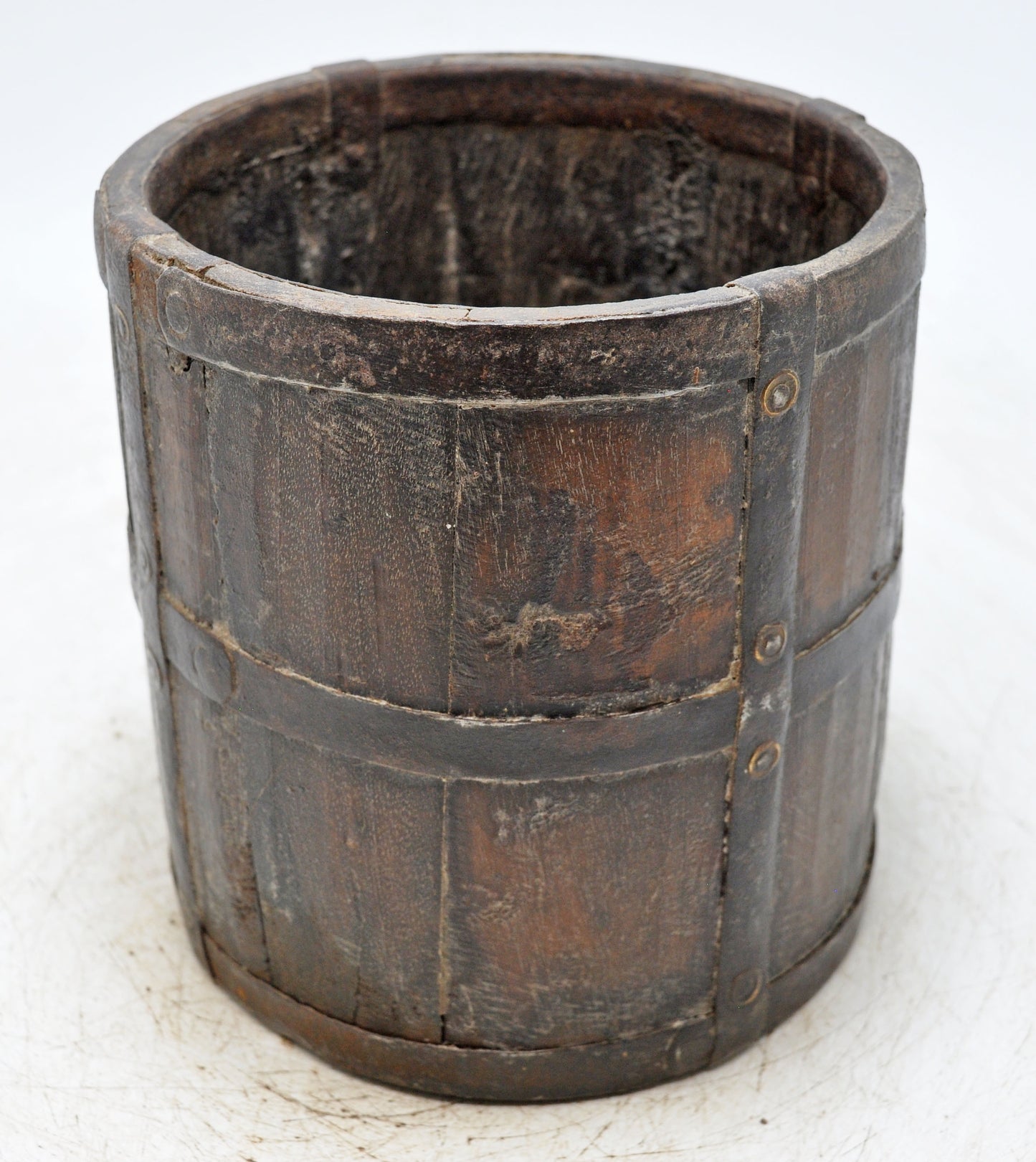 Vintage Wooden Grain Measurement Paili Pot Original Old Hand Crafted