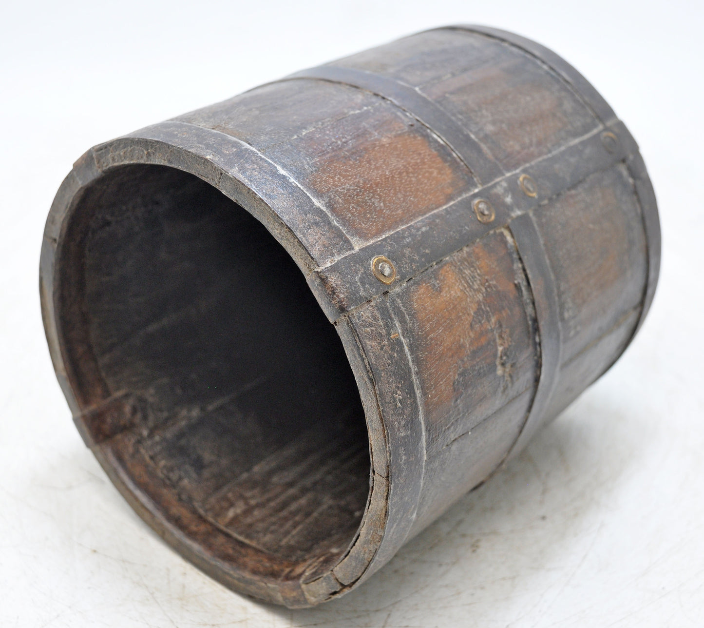 Vintage Wooden Grain Measurement Paili Pot Original Old Hand Crafted