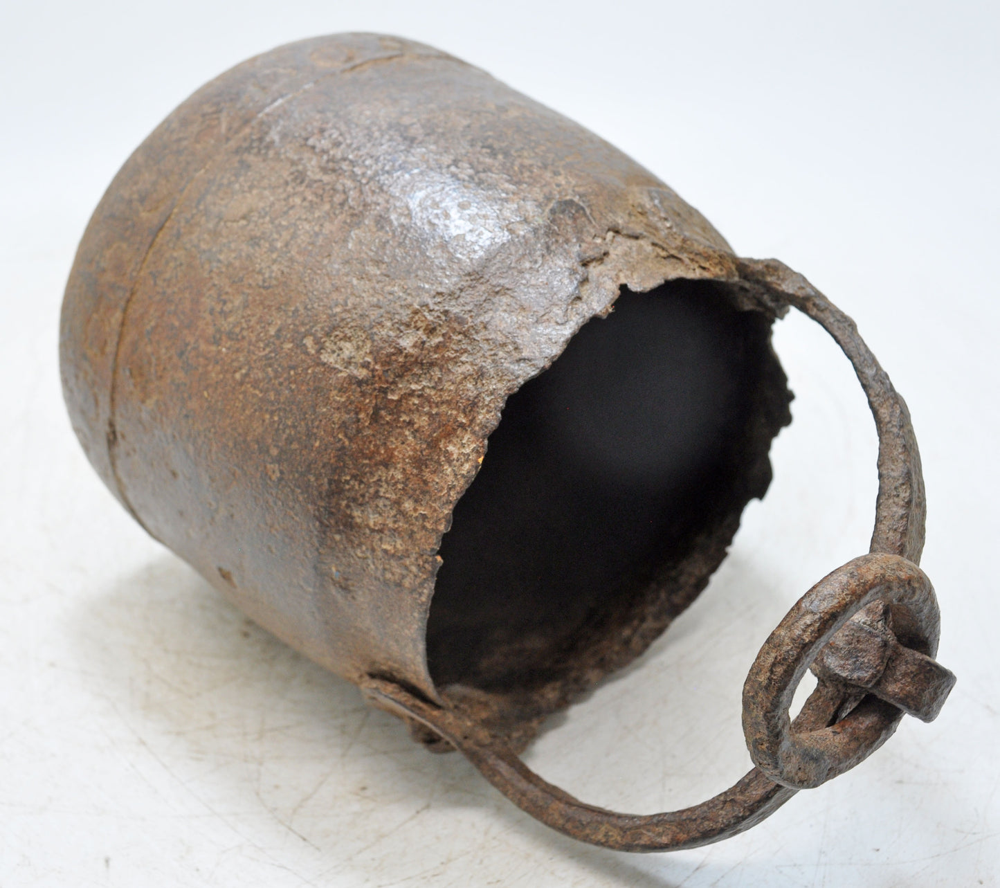 Antique Iron Well Water Drawing Bucket Original Old Hand Crafted