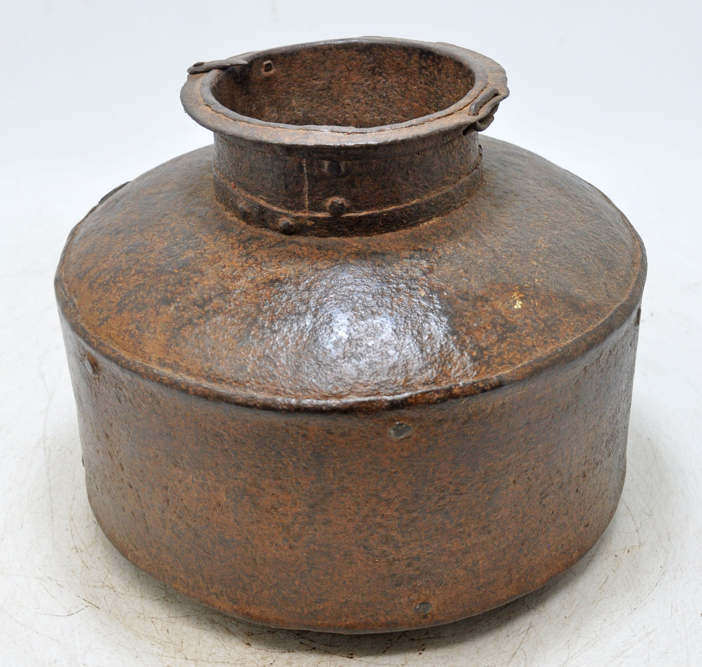 Antique Iron Round Water Matka Pot Original Old Hand Crafted