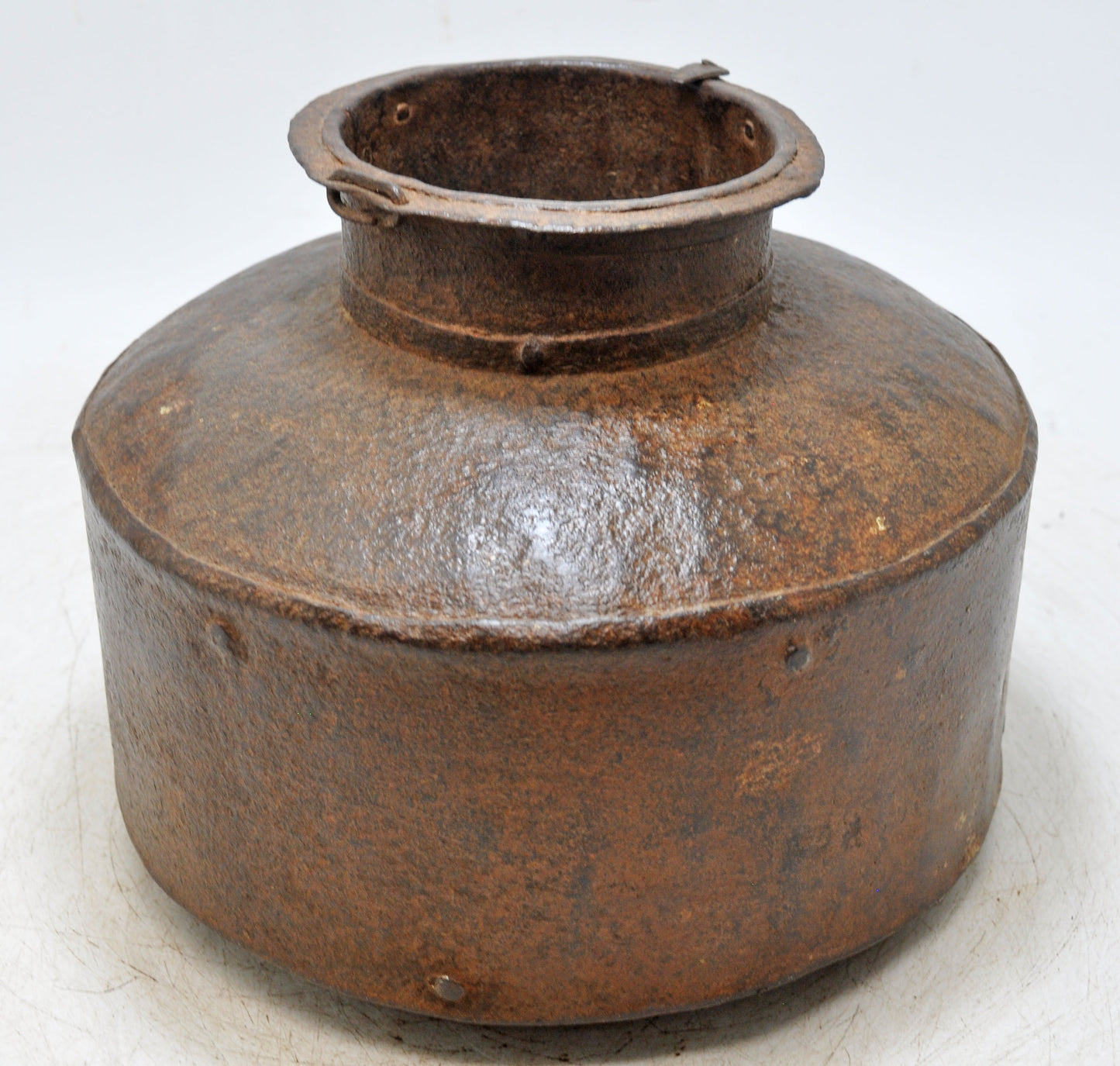 Antique Iron Round Water Matka Pot Original Old Hand Crafted