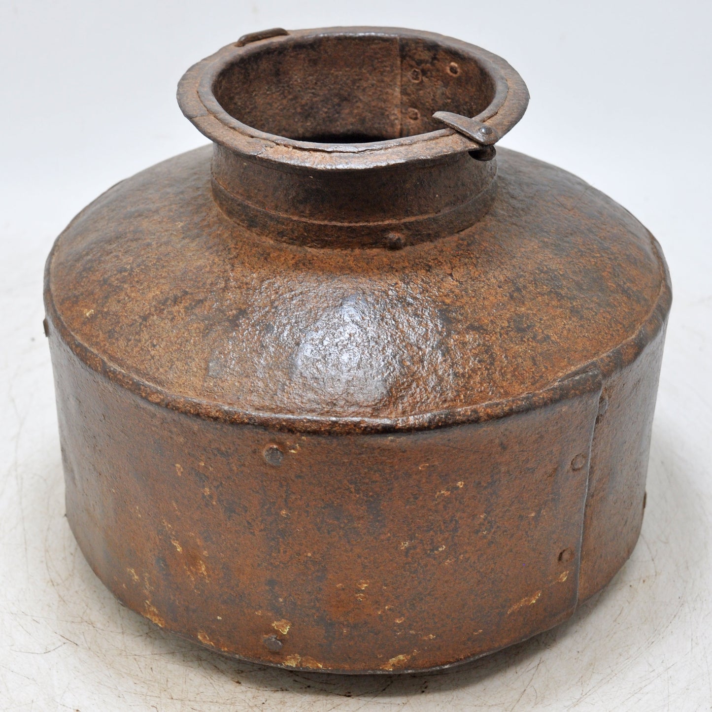 Antique Iron Round Water Matka Pot Original Old Hand Crafted