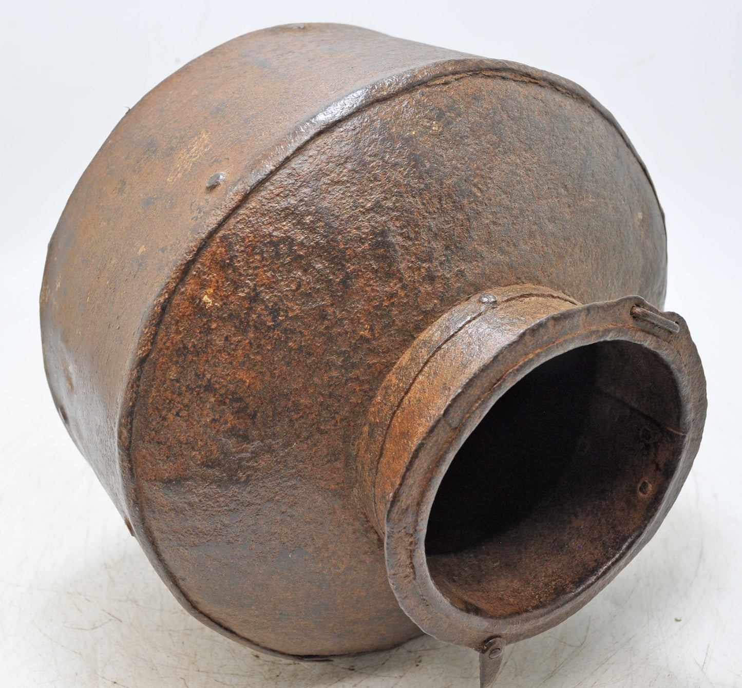 Antique Iron Round Water Matka Pot Original Old Hand Crafted