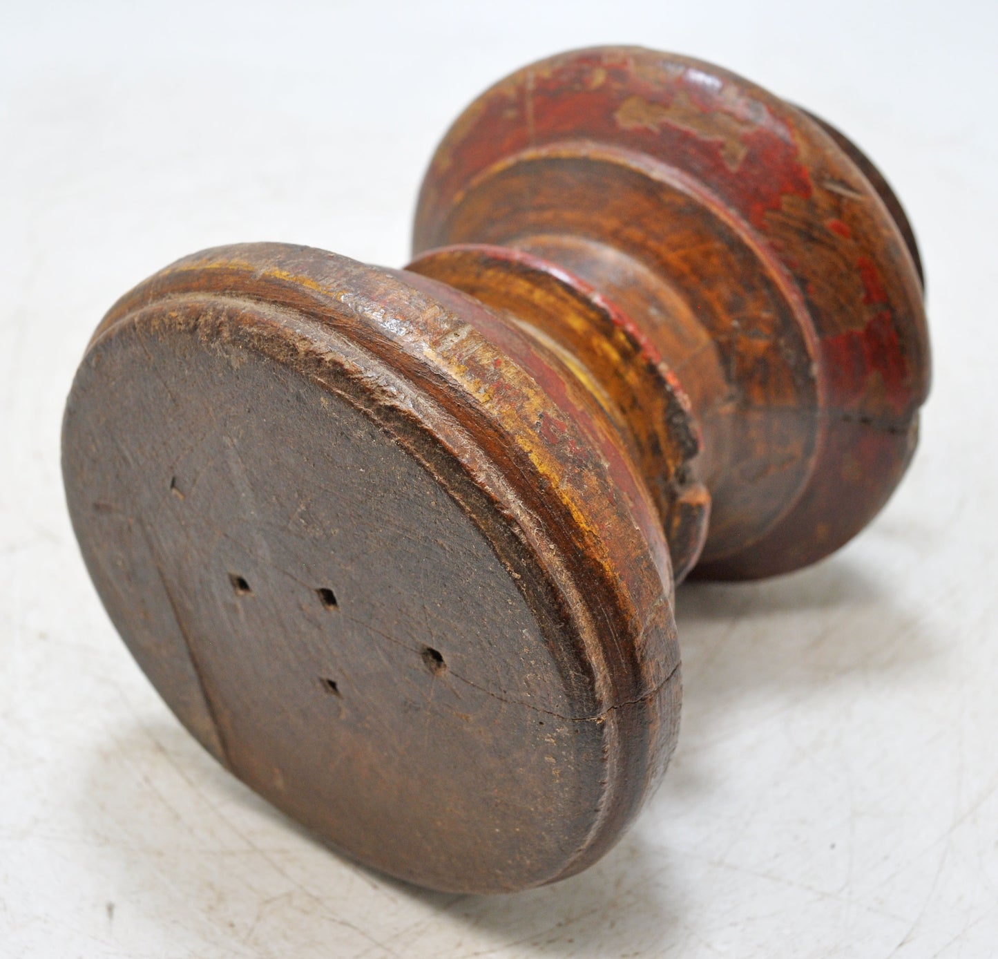 Antique Wooden Paga Candle Holder Stand Original Old Hand Carved Painted