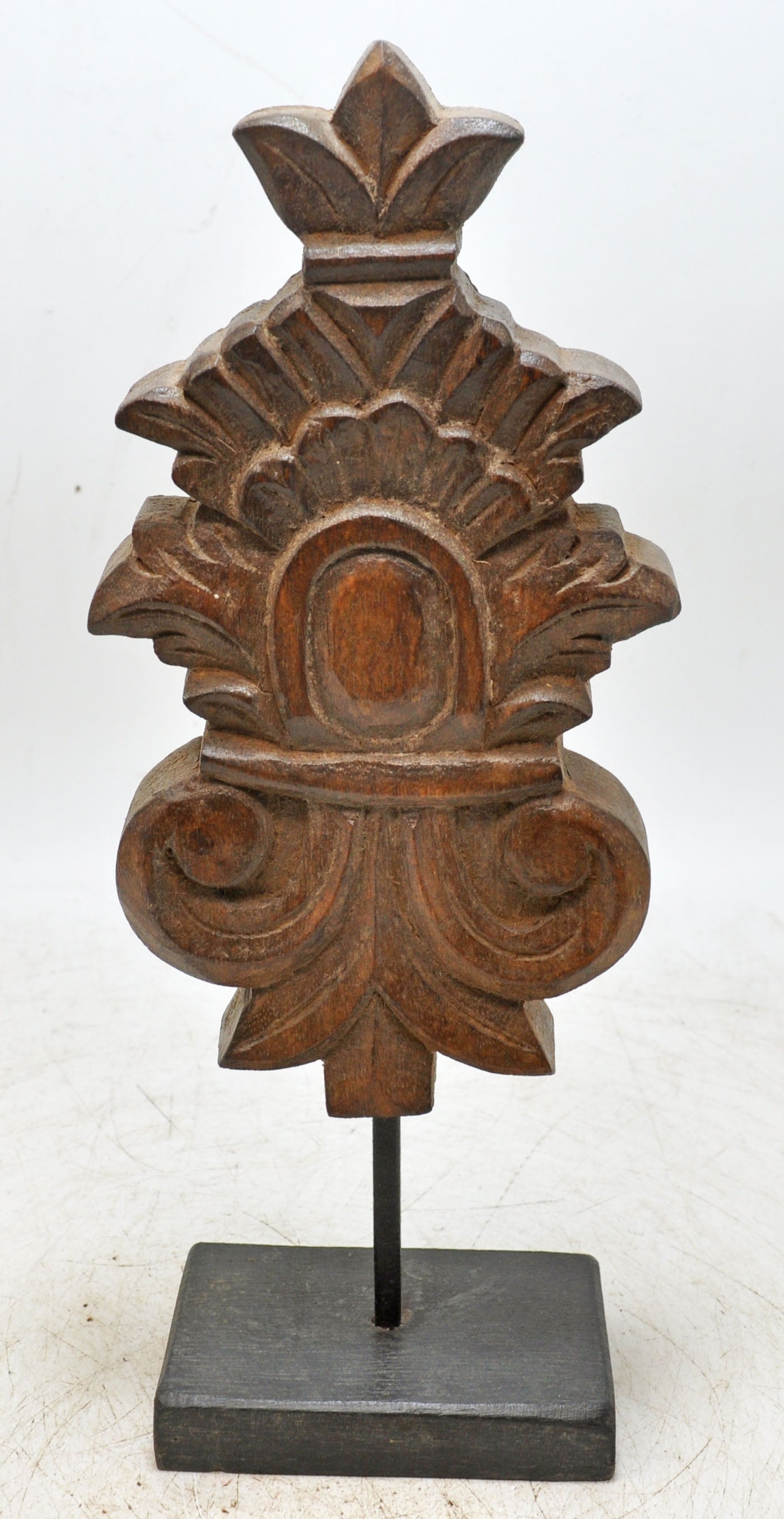 Hand Carved Wooden Floral Carving Panel on Stand