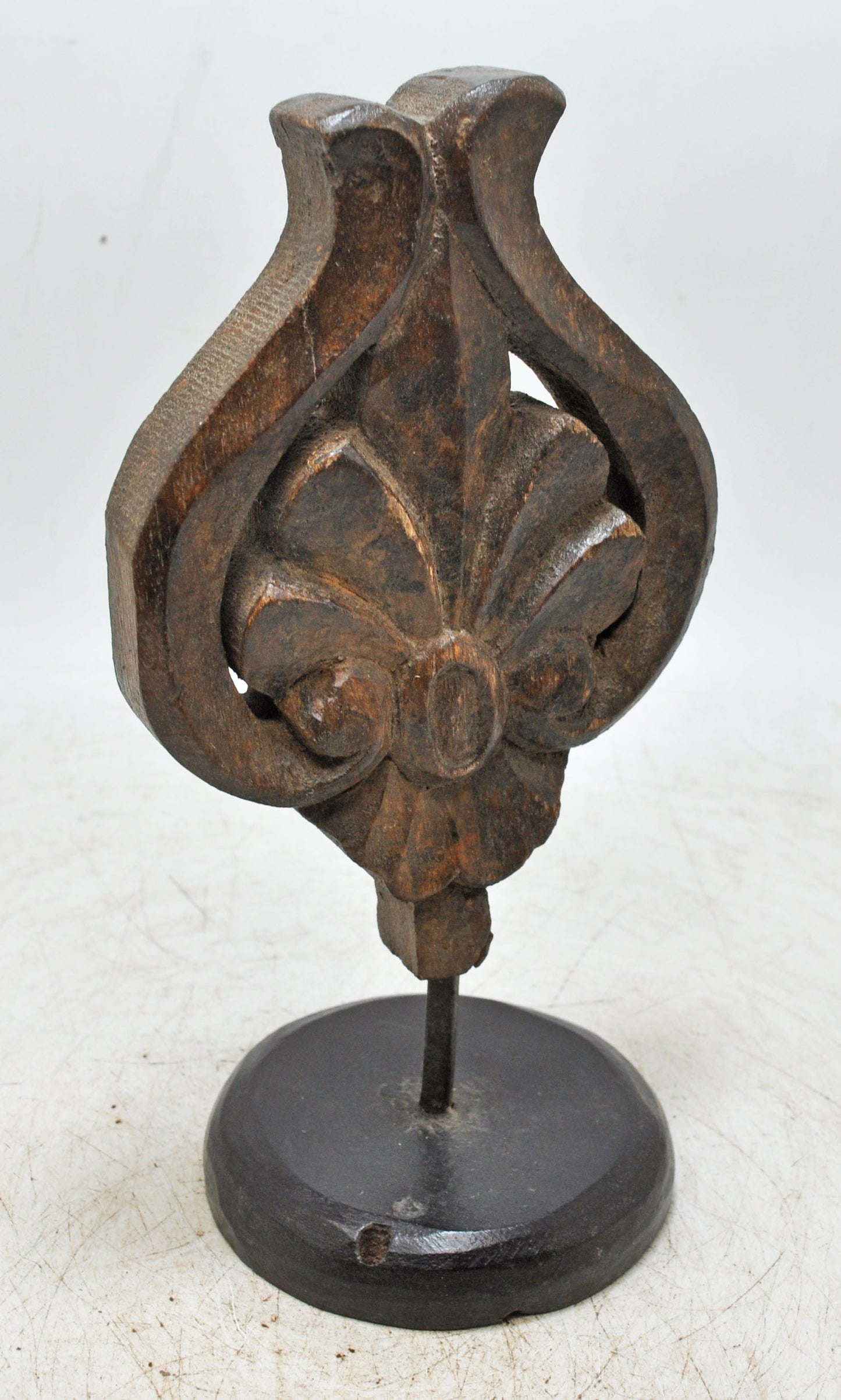 Hand Carved Wooden Floral Carving Panel on Stand