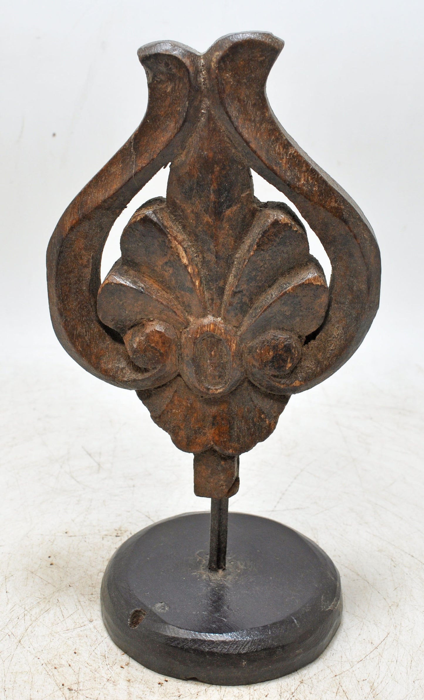 Hand Carved Wooden Floral Carving Panel on Stand