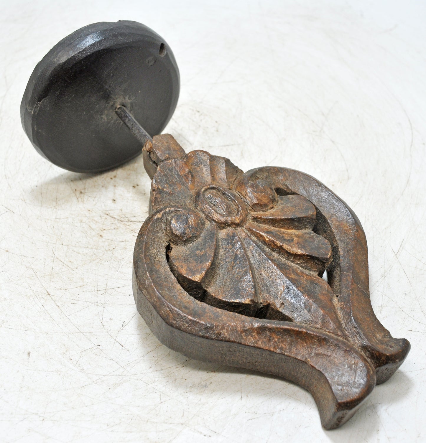 Hand Carved Wooden Floral Carving Panel on Stand