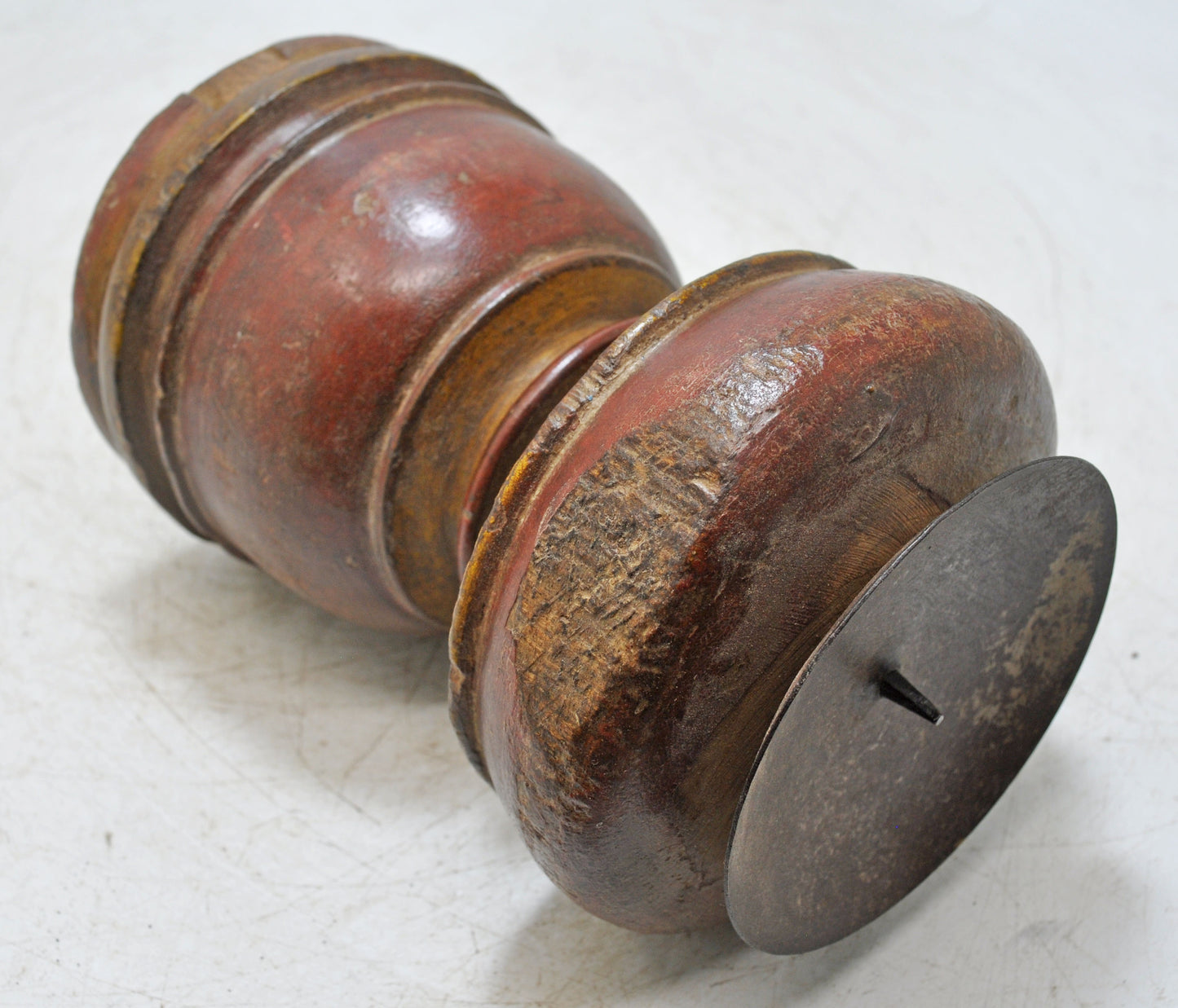 Antique Wooden Paga Leg Candle Holder Stand Original Old Hand Carved Painted