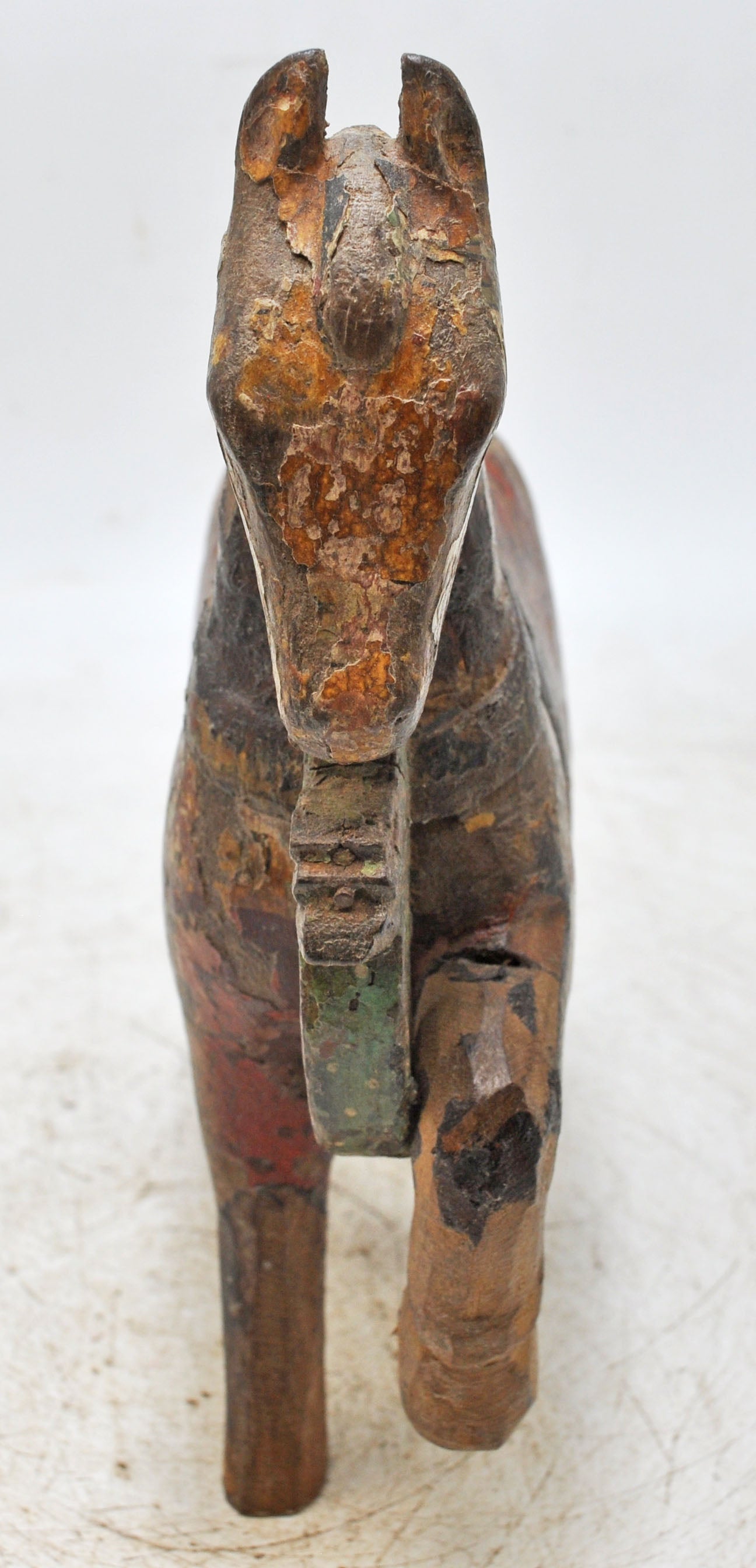 Vintage Wooden Horse Figurine Original Old Hand Crafted Painted