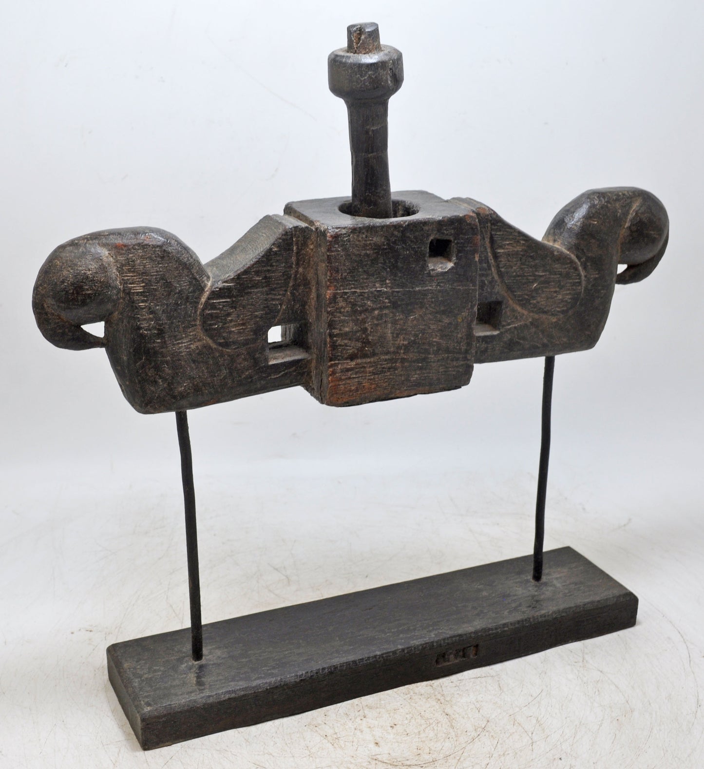 Antique Wooden 2 Parrots Shape Juicer Original Old Fine Hand Carved