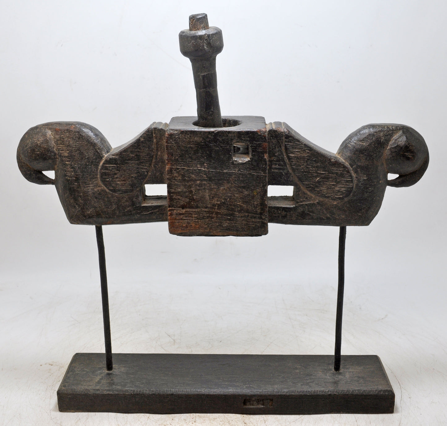 Antique Wooden 2 Parrots Shape Juicer Original Old Fine Hand Carved