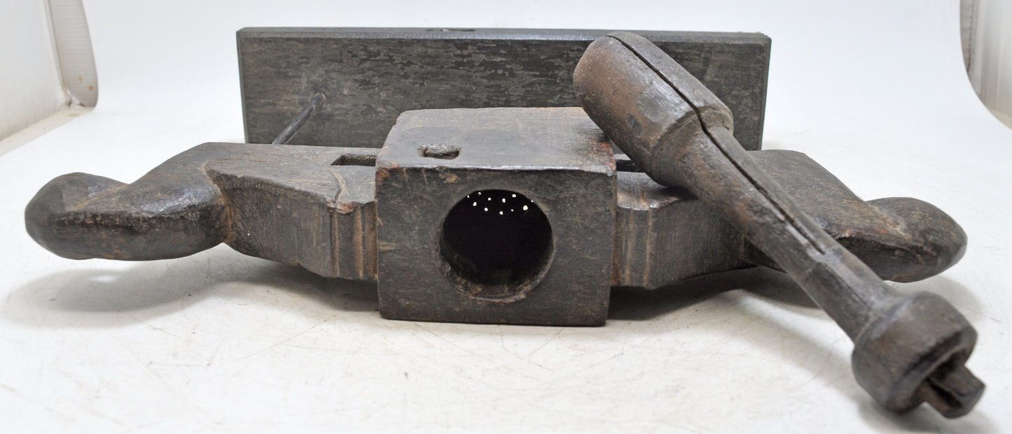 Antique Wooden 2 Parrots Shape Juicer Original Old Fine Hand Carved