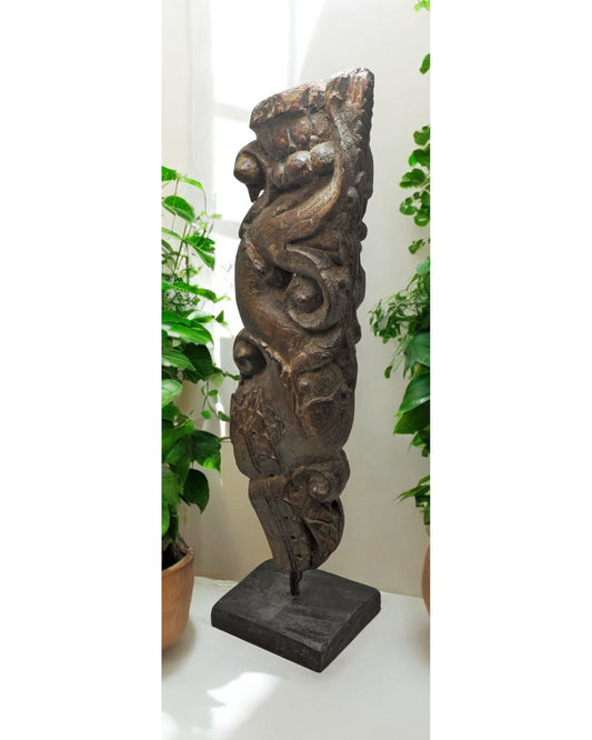 Antique Wooden Architectural Bracket Carving on Stand Original Old Fine Hand Carved
