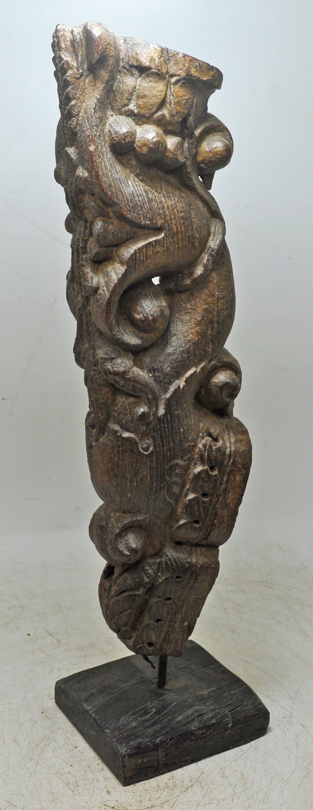 Antique Wooden Architectural Bracket Carving on Stand Original Old Fine Hand Carved