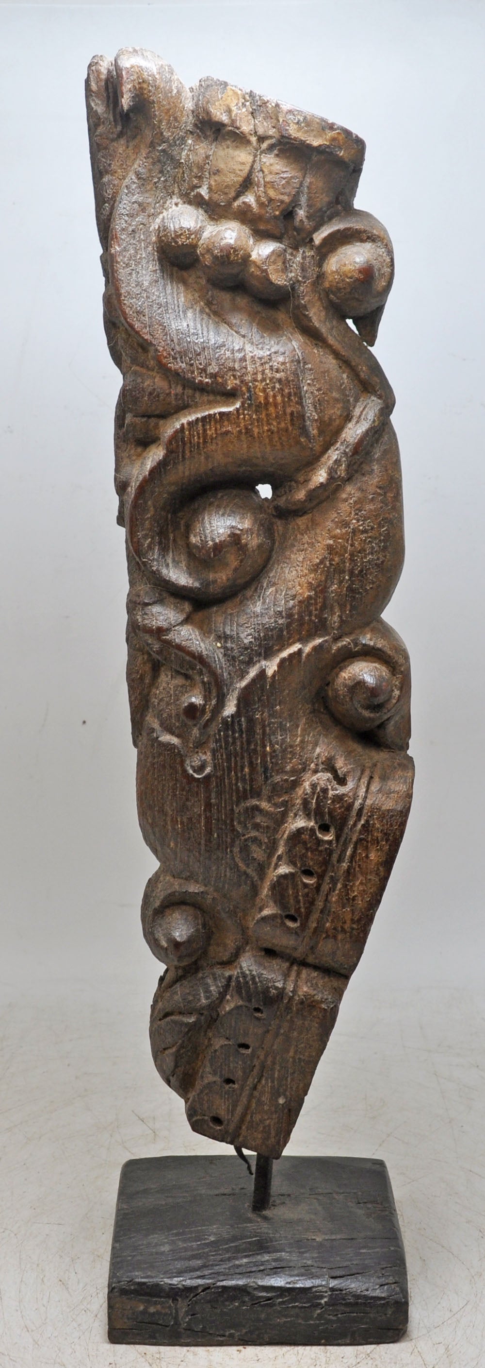 Antique Wooden Architectural Bracket Carving on Stand Original Old Fine Hand Carved