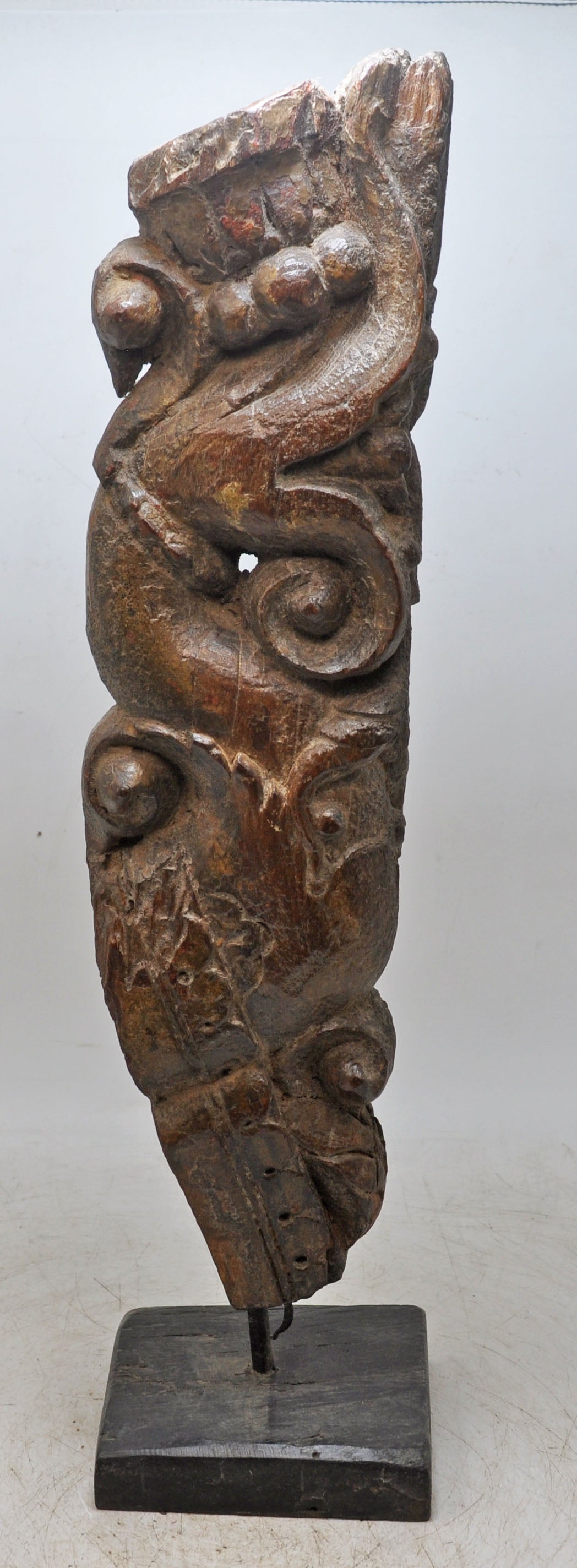 Antique Wooden Architectural Bracket Carving on Stand Original Old Fine Hand Carved