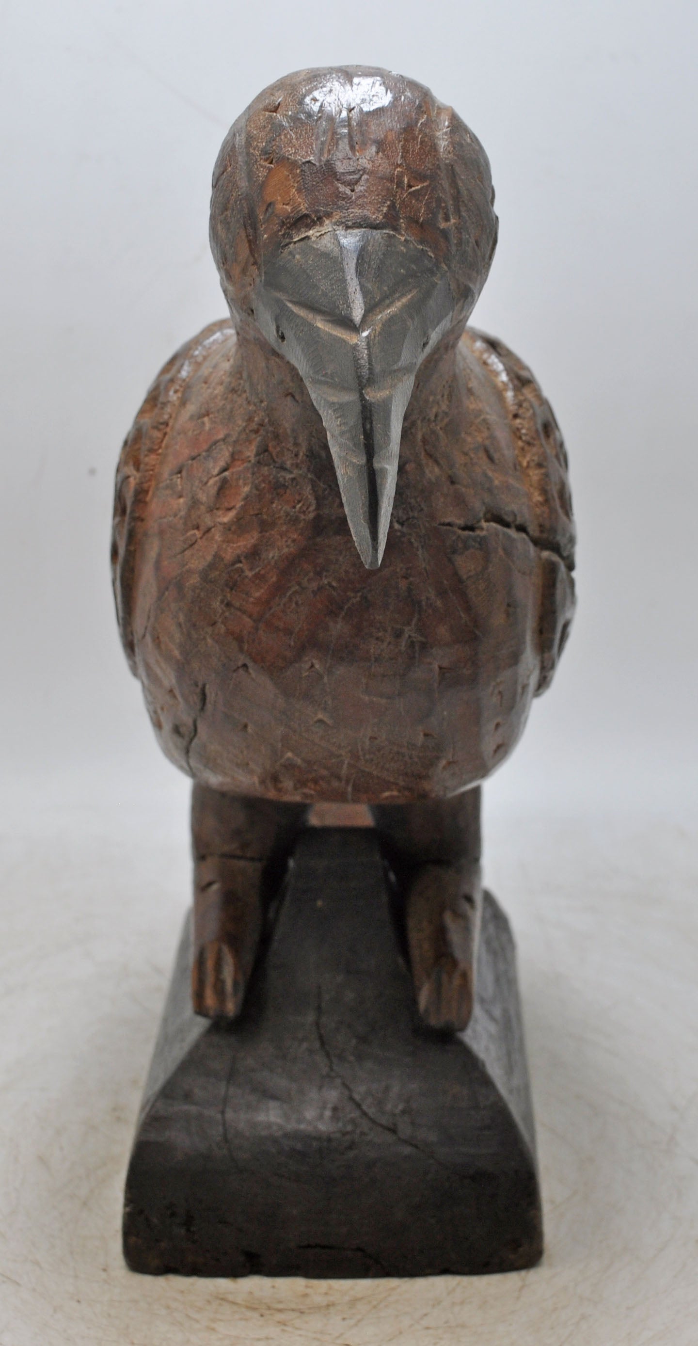 Antique Wooden Large Bird Figurine Original Old Fine Hand Carved