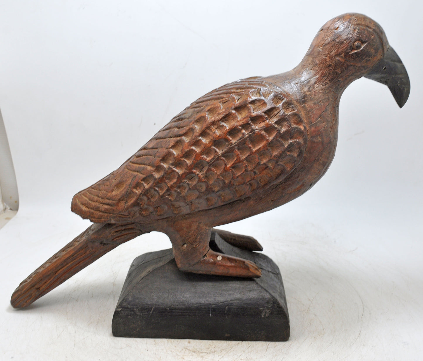 Antique Wooden Large Bird Figurine Original Old Fine Hand Carved