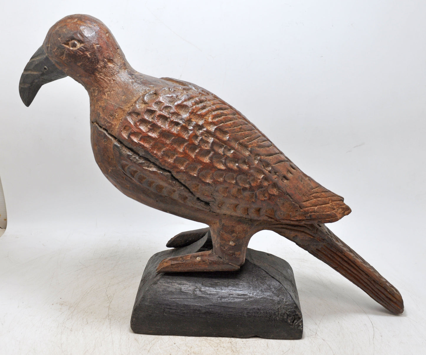 Antique Wooden Large Bird Figurine Original Old Fine Hand Carved