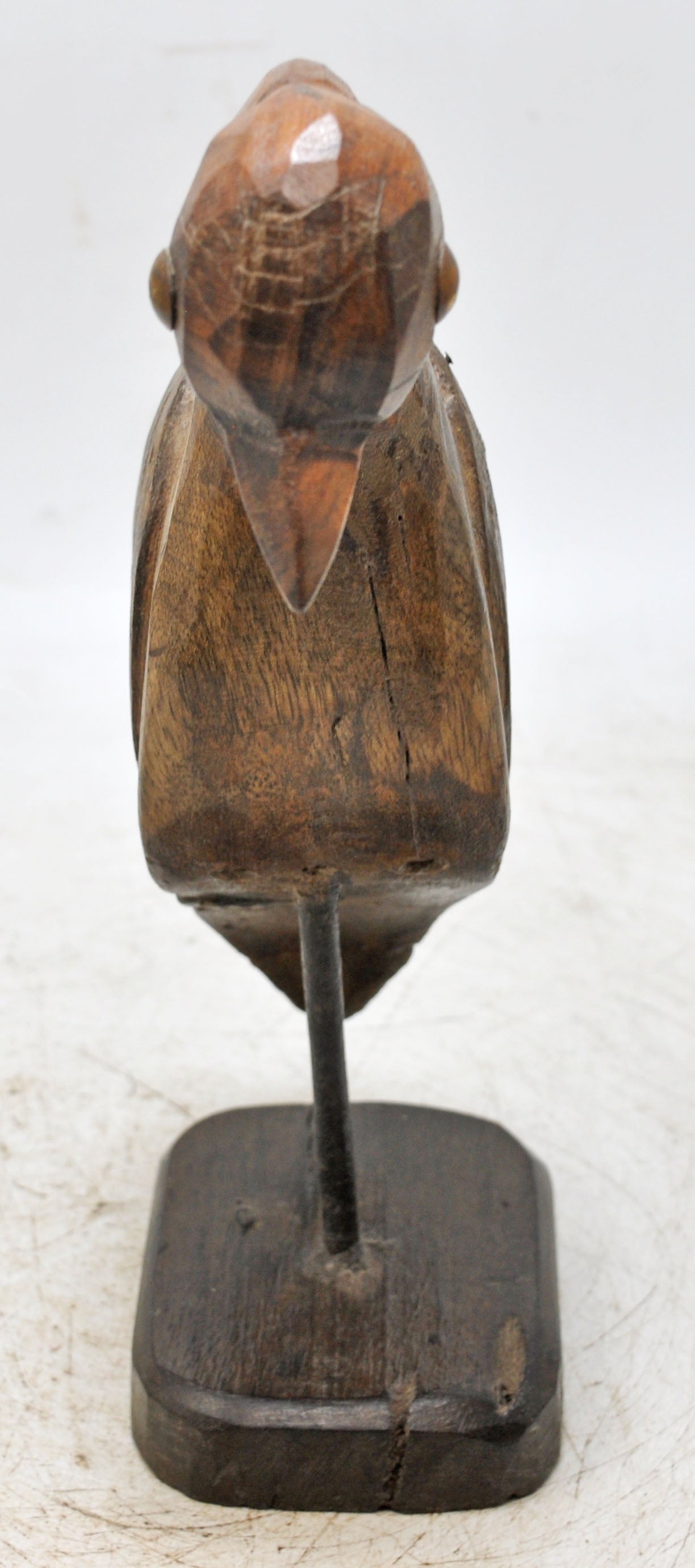 Vintage Wooden Bird Figurine Original Old Hand Carved