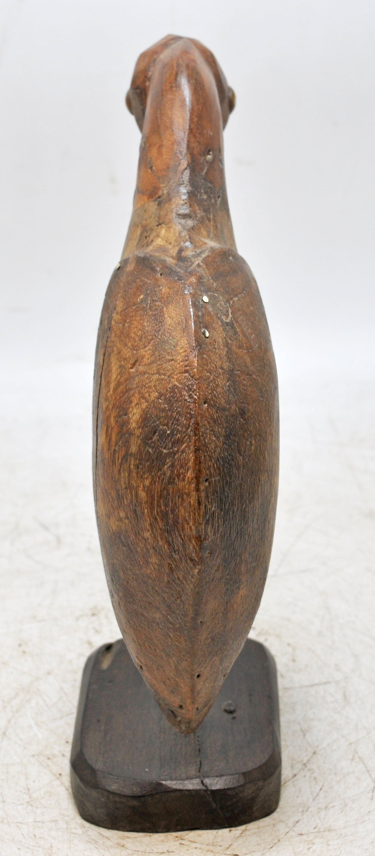 Vintage Wooden Bird Figurine Original Old Hand Carved