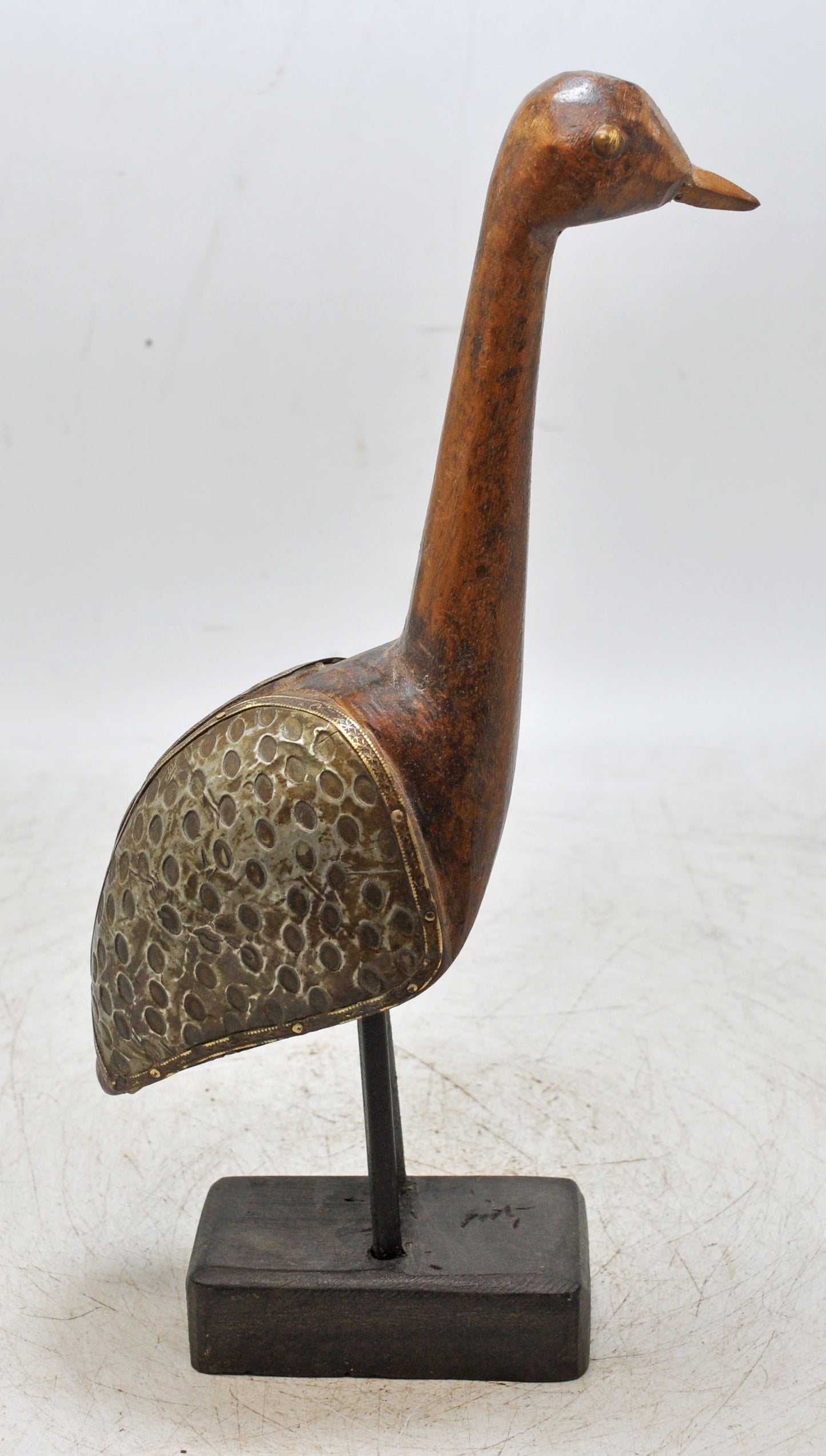 Vintage Wooden Bird Figurine Original Old Hand Carved