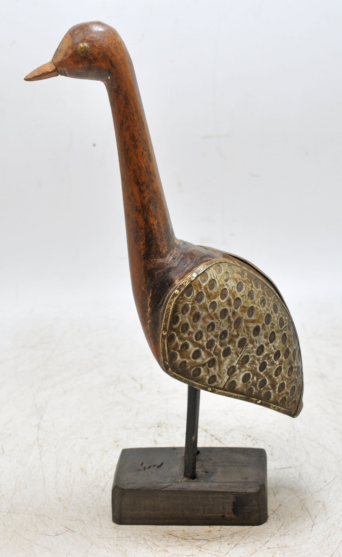 Vintage Wooden Bird Figurine Original Old Hand Carved