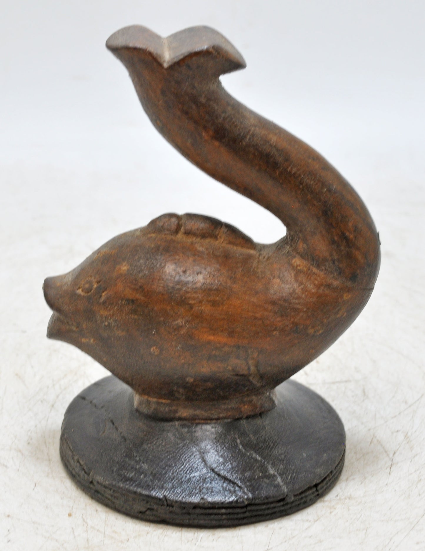 Vintage Wooden Fish Figurine Original Old Hand Carved