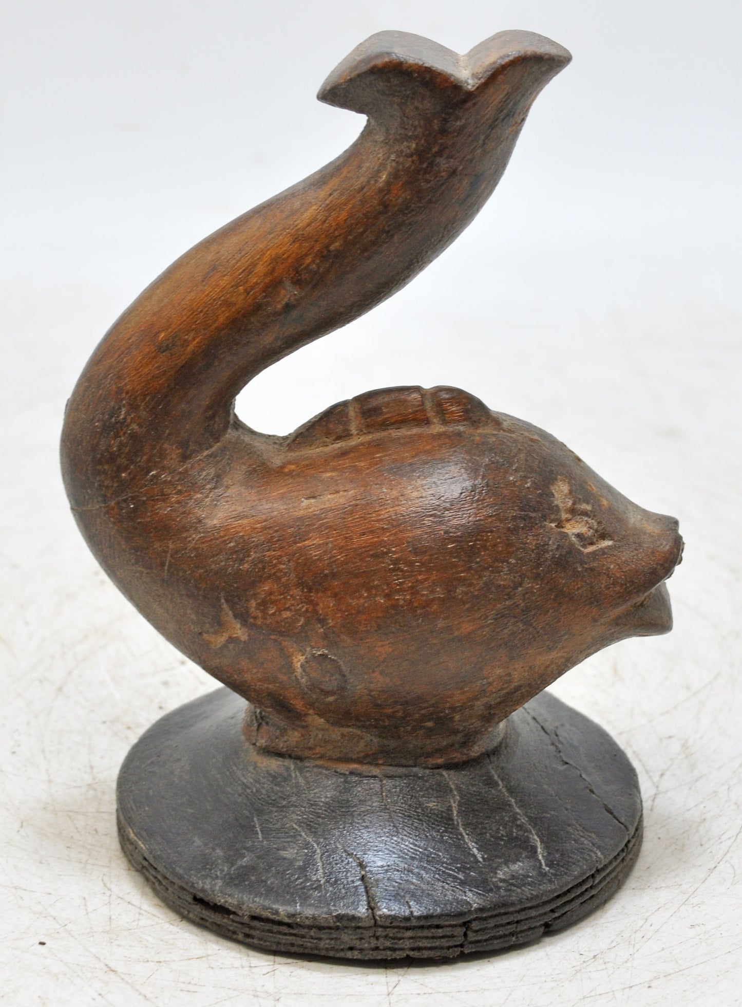 Vintage Wooden Fish Figurine Original Old Hand Carved