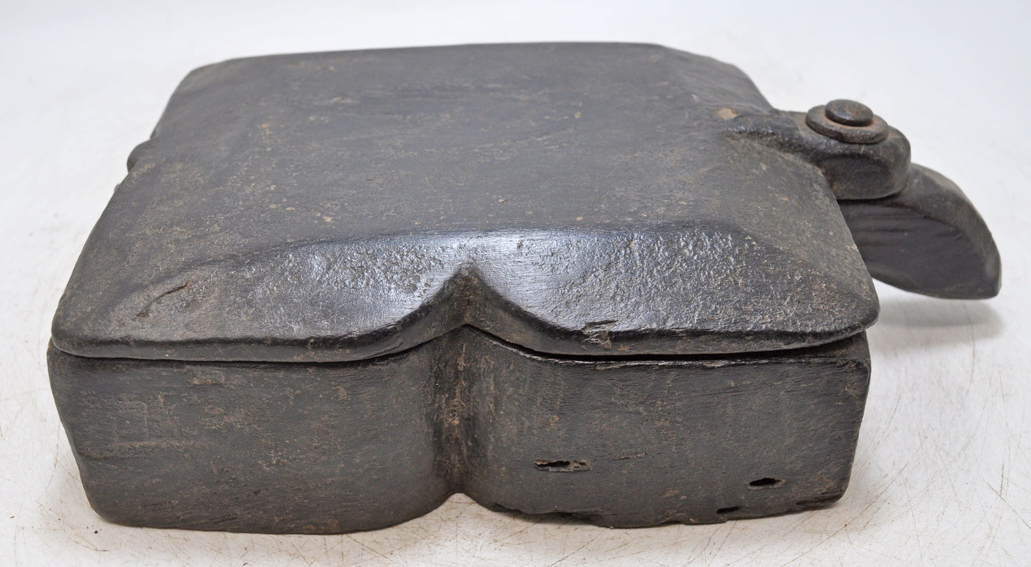 Antique Wooden Kitchenware Spice Box Original Old Hand Carved