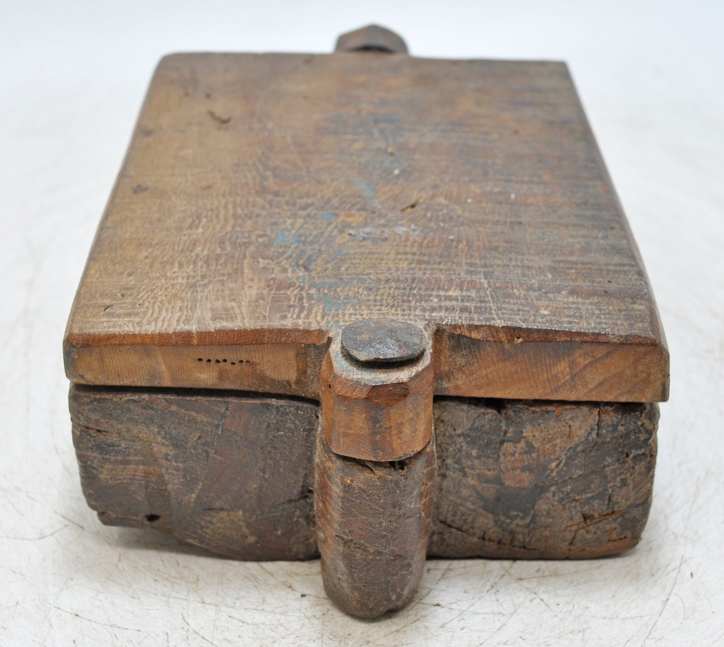 Antique Wooden Kitchenware Spice Box Original Old Hand Carved