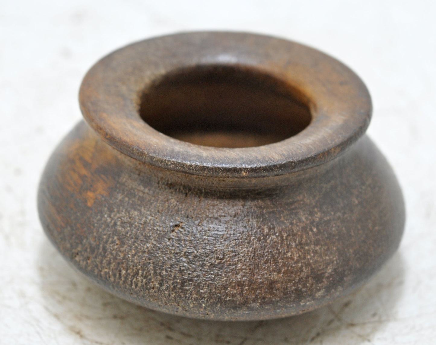 Vintage Wooden Round Water Drinking Lota Pot Original Old Hand Carved