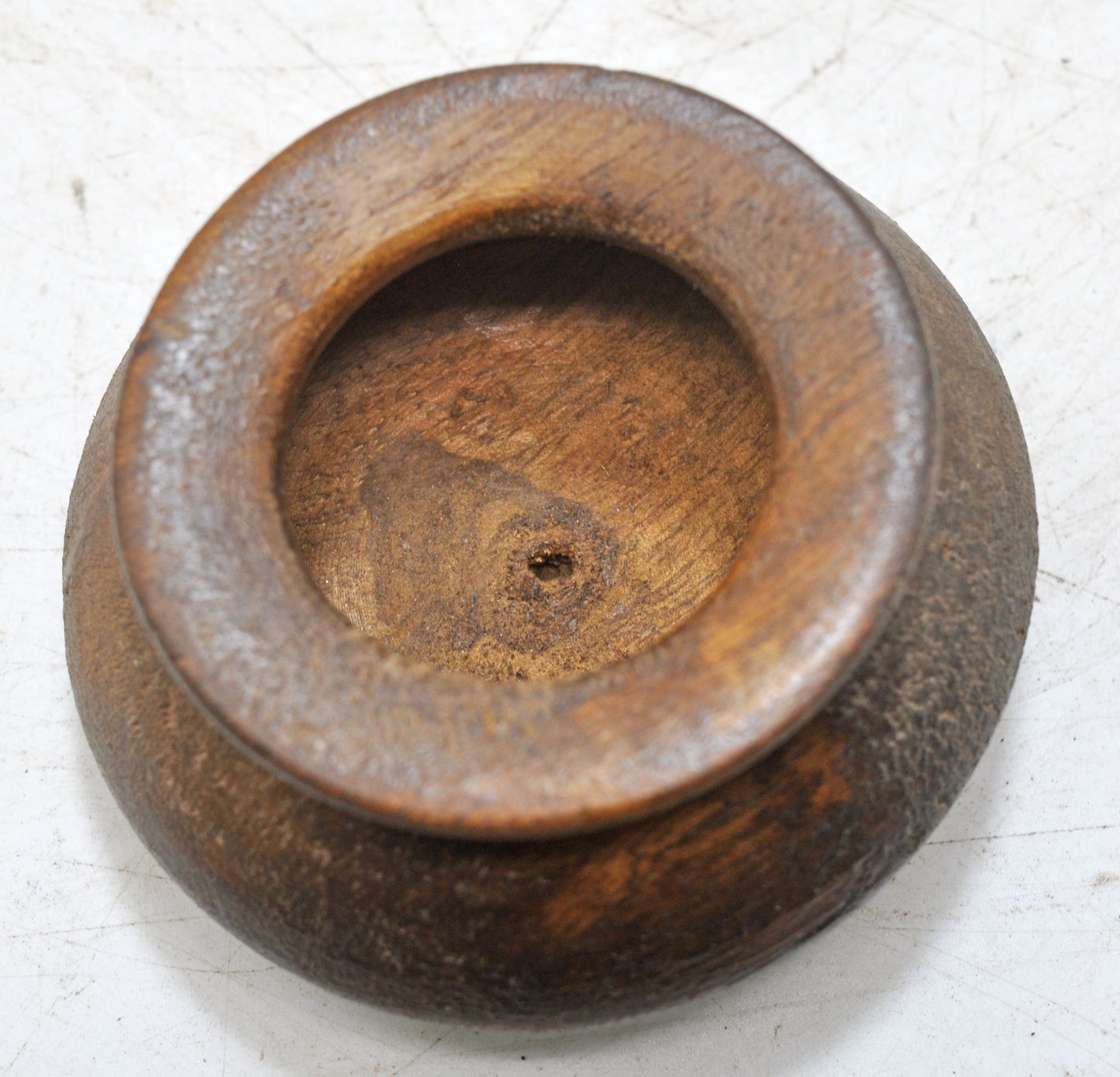 Vintage Wooden Round Water Drinking Lota Pot Original Old Hand Carved