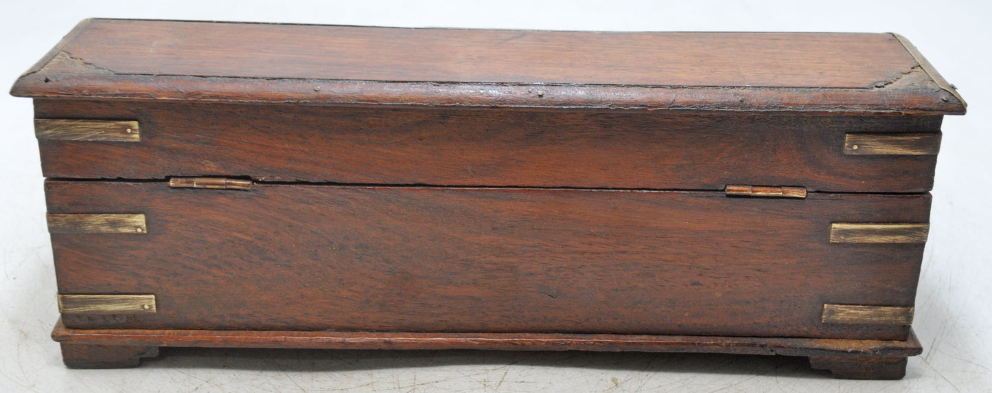 Vintage Wooden Pencil Stationary Storage Box Original Old Fine Hand Crafted