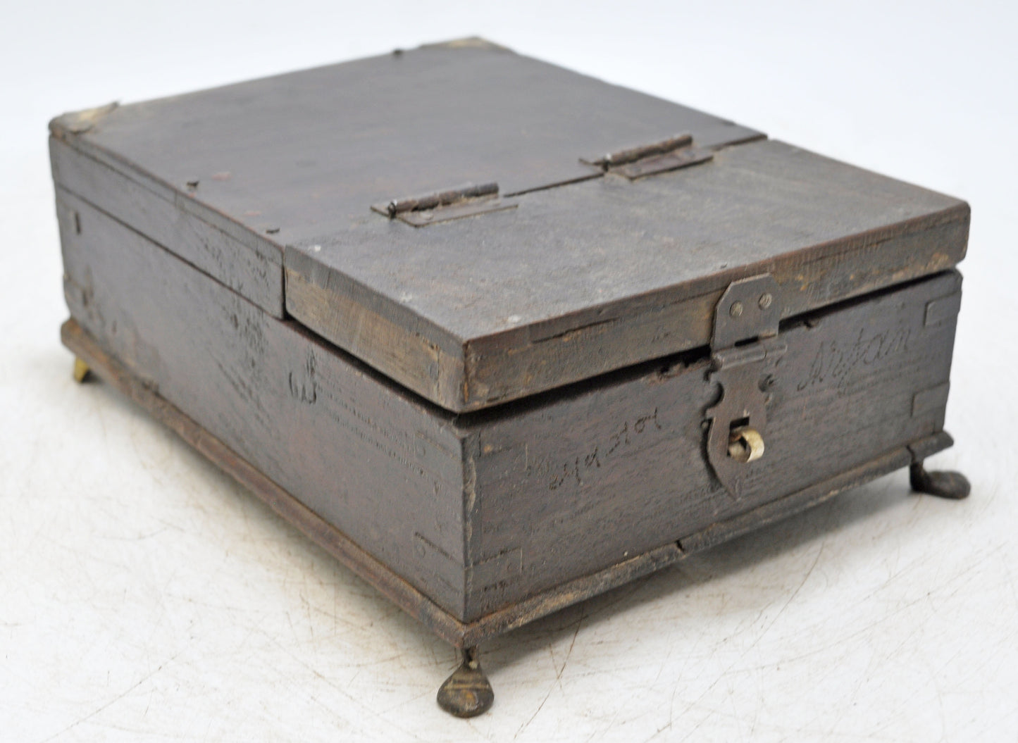 Antique Wooden Vanity Shaving Box Original Old Hand Crafted