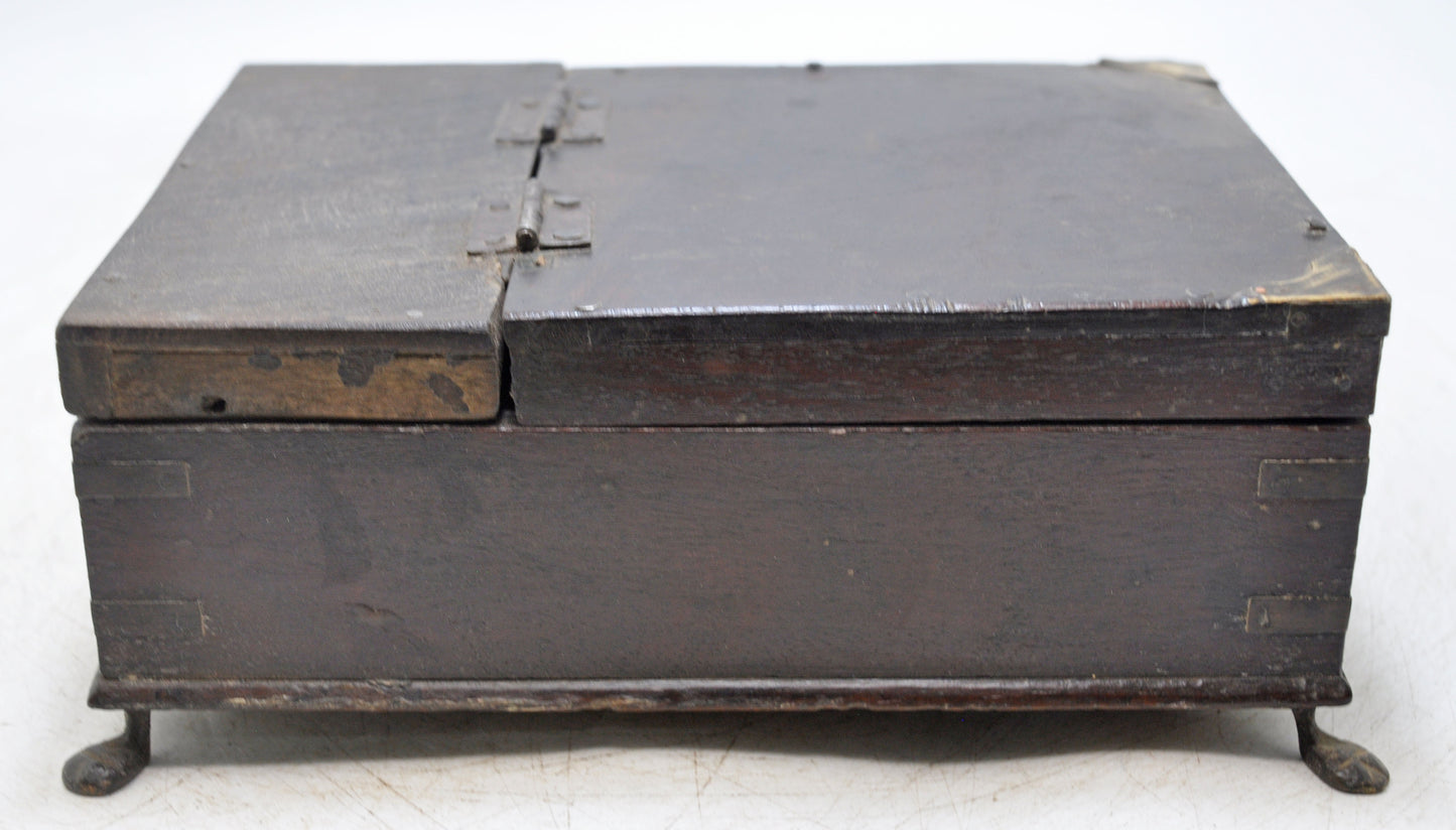 Antique Wooden Vanity Shaving Box Original Old Hand Crafted