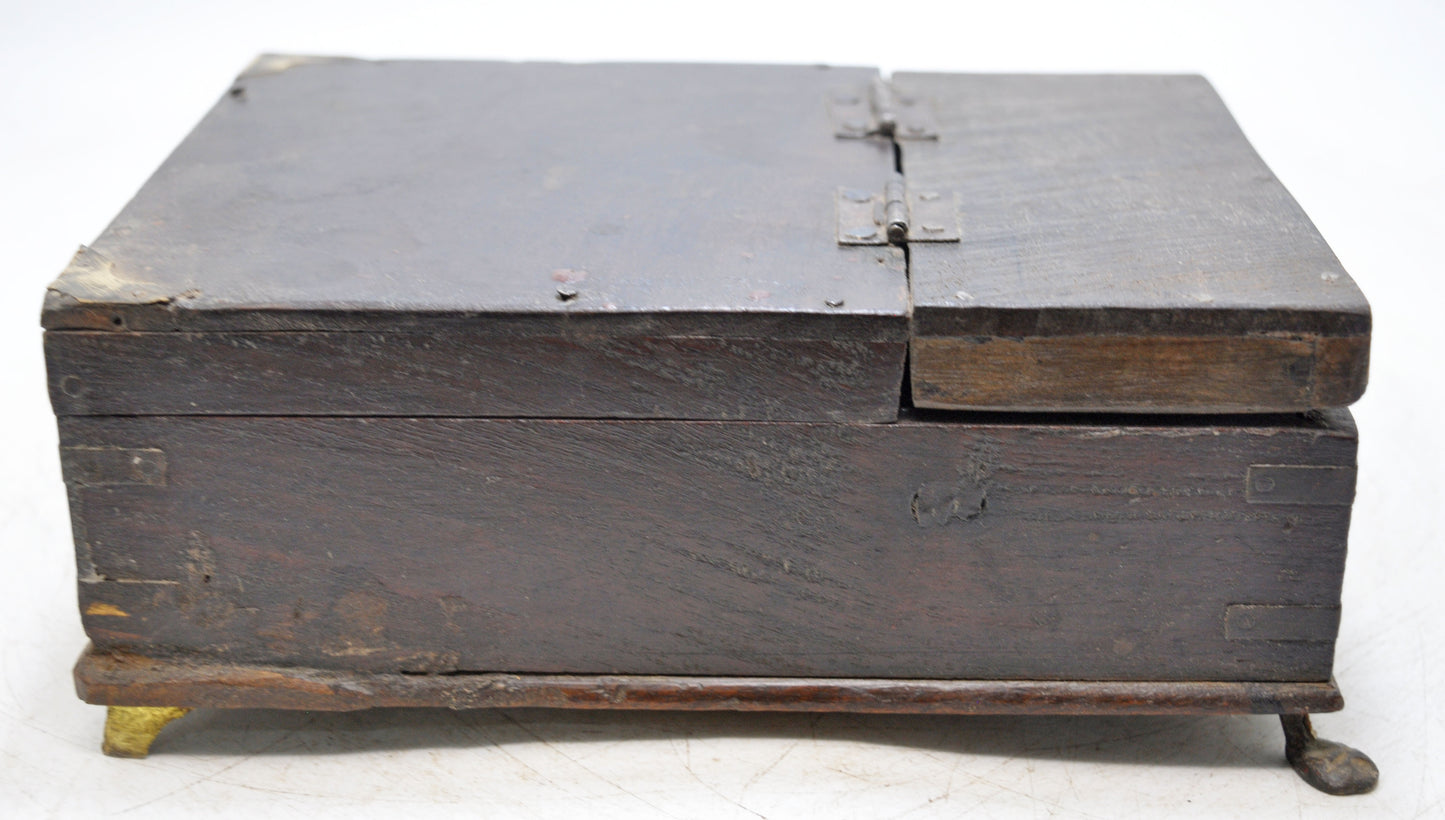 Antique Wooden Vanity Shaving Box Original Old Hand Crafted