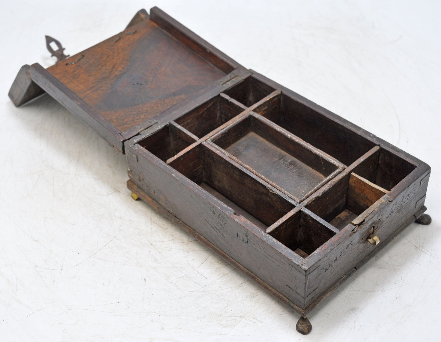 Antique Wooden Vanity Shaving Box Original Old Hand Crafted